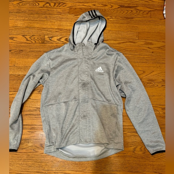 Adidas Men's Jacket. Size Medium. Gray with hood ands pockets. Never worn - Picture 5 of 6